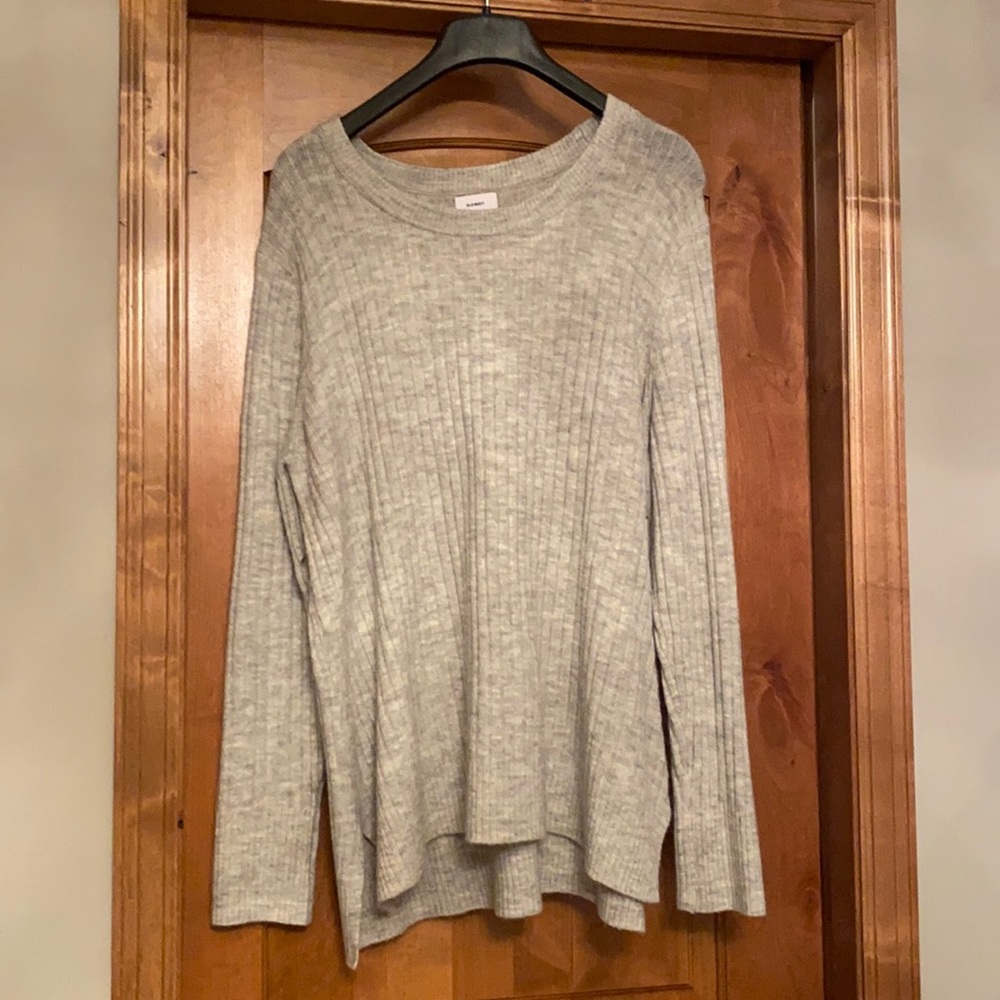 Old Navy Crew Neck Oversized Ribbed Sweater Grey Worn Once